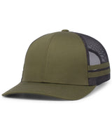 Pacific Headwear Low - Profile Stripe Trucker Cap - Pacific Headwear P115 MOSS/LT CHARCOAL/MOSS OS