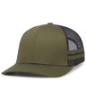 Pacific Headwear Low - Profile Stripe Trucker Cap - Pacific Headwear P115 MOSS/LT CHARCOAL/MOSS OS