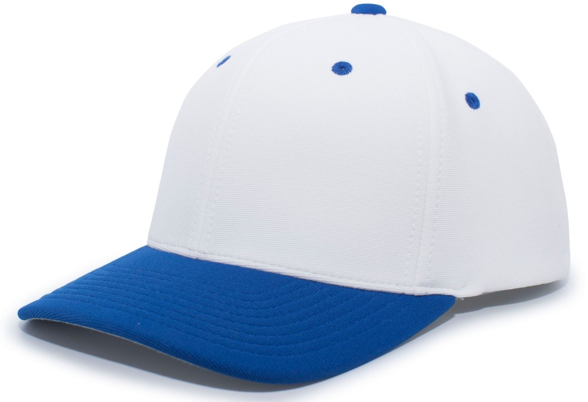 Pacific Headwear M2 Performance PacFlex Cap 498F WHITE/ROYAL S/M