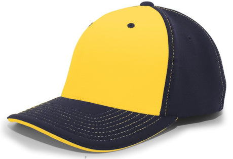 Pacific Headwear M2 Performance PacFlex Contrast Cap 398F GOLD/NAVY/NAVY S/M