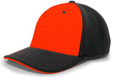 Pacific Headwear M2 Performance PacFlex Contrast Cap 398F ORANGE/BLACK/BLACK S/M