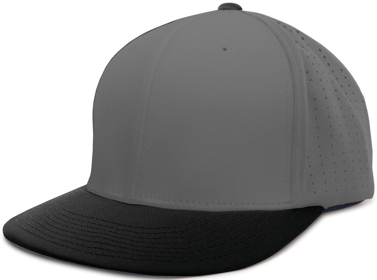 Pacific Headwear Perforated F3 Performance Flexfit® Cap - Pacific Headwear ES474 GRAPHITE/BLACK S/M