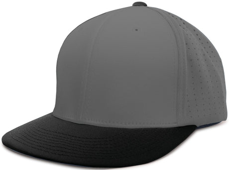 Pacific Headwear Perforated F3 Performance Flexfit® Cap - Pacific Headwear ES474 GRAPHITE/BLACK S/M