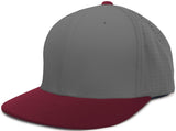 Pacific Headwear Perforated F3 Performance Flexfit® Cap - Pacific Headwear ES474 GRAPHITE/MAROON S/M