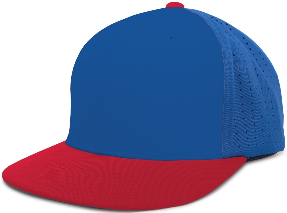 Pacific Headwear Perforated F3 Performance Flexfit® Cap - Pacific Headwear ES474 ROYAL/RED S/M
