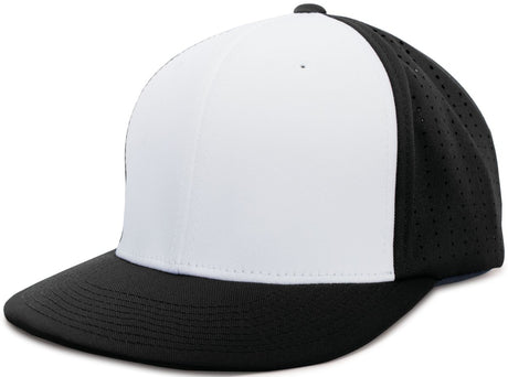 Pacific Headwear Perforated F3 Performance Flexfit® Cap - Pacific Headwear ES474 WHITE/BLACK/BLACK S/M