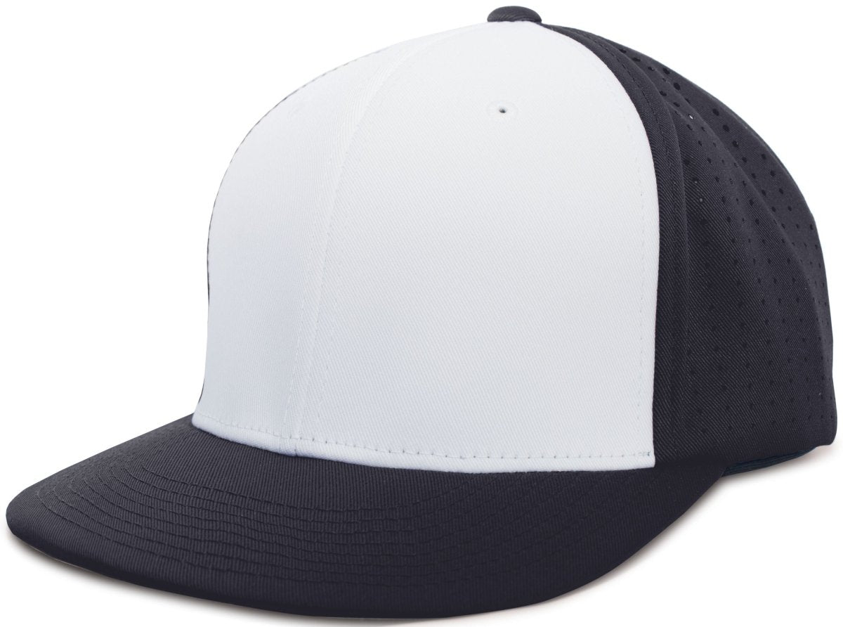 Pacific Headwear Perforated F3 Performance Flexfit® Cap - Pacific Headwear ES474 WHITE/NAVY/NAVY S/M