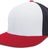 Pacific Headwear Perforated F3 Performance Flexfit® Cap - Pacific Headwear ES474 WHITE/NAVY/RED S/M