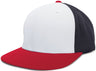 Pacific Headwear Perforated F3 Performance Flexfit® Cap - Pacific Headwear ES474 WHITE/NAVY/RED S/M