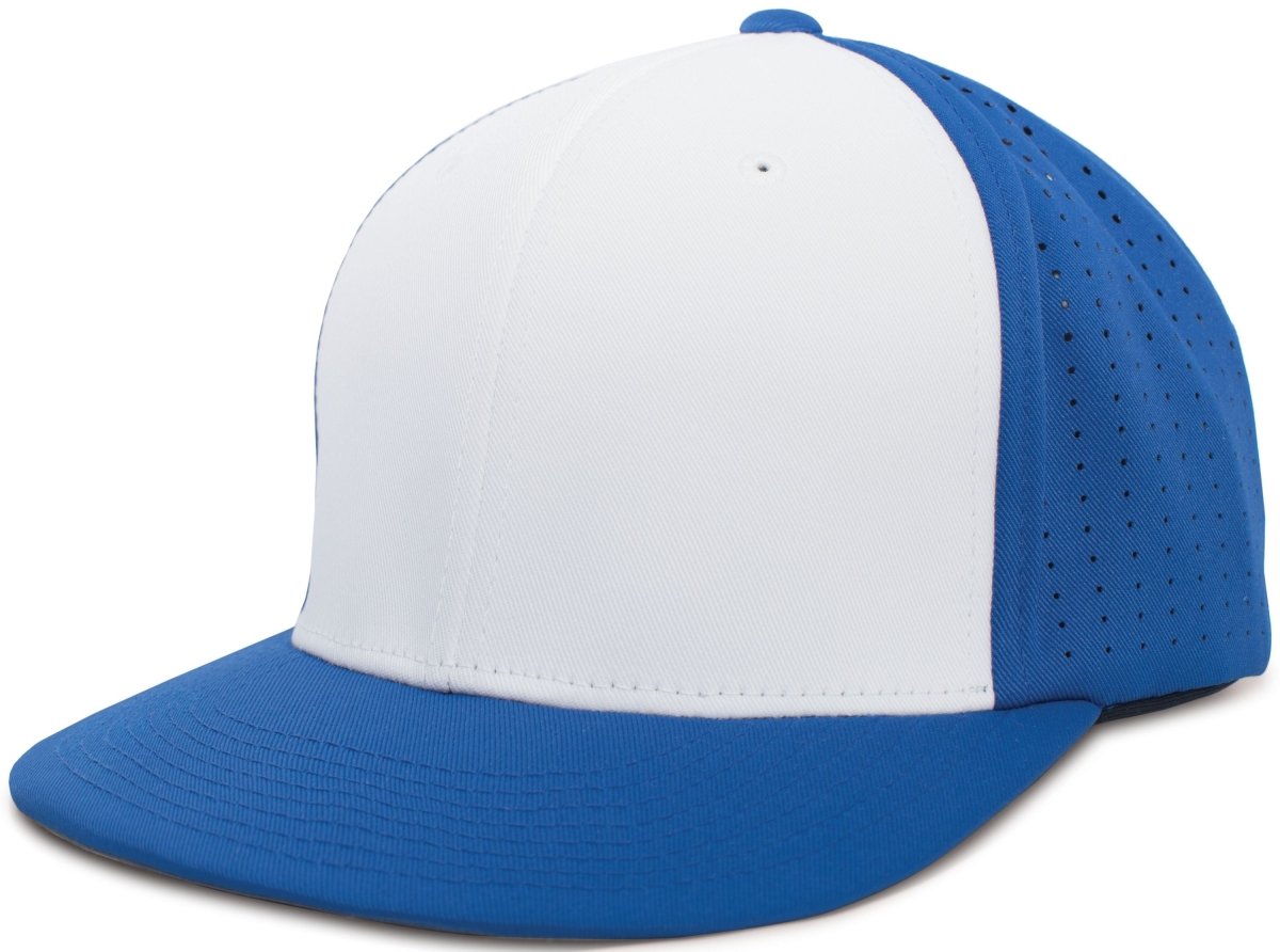 Pacific Headwear Perforated F3 Performance Flexfit® Cap - Pacific Headwear ES474 WHITE/ROYAL/ROYAL S/M