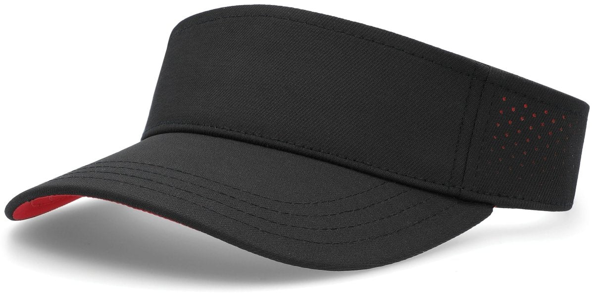 Pacific Headwear Perforated Visor Powered by Coolcore® - Pacific Headwear P500 BLACK/RED OS
