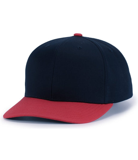 Pacific Headwear POLY/COTTON SNAPBACK CAP - Pacific Headwear P322 NAVY/RED YTH