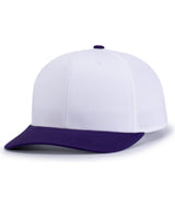 Pacific Headwear POLY/COTTON SNAPBACK CAP - Pacific Headwear P322 WHITE/PURPLE YTH