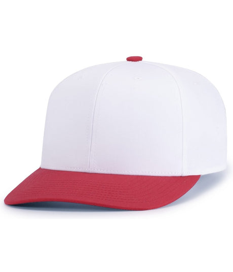 Pacific Headwear POLY/COTTON SNAPBACK CAP - Pacific Headwear P322 WHITE/RED YTH