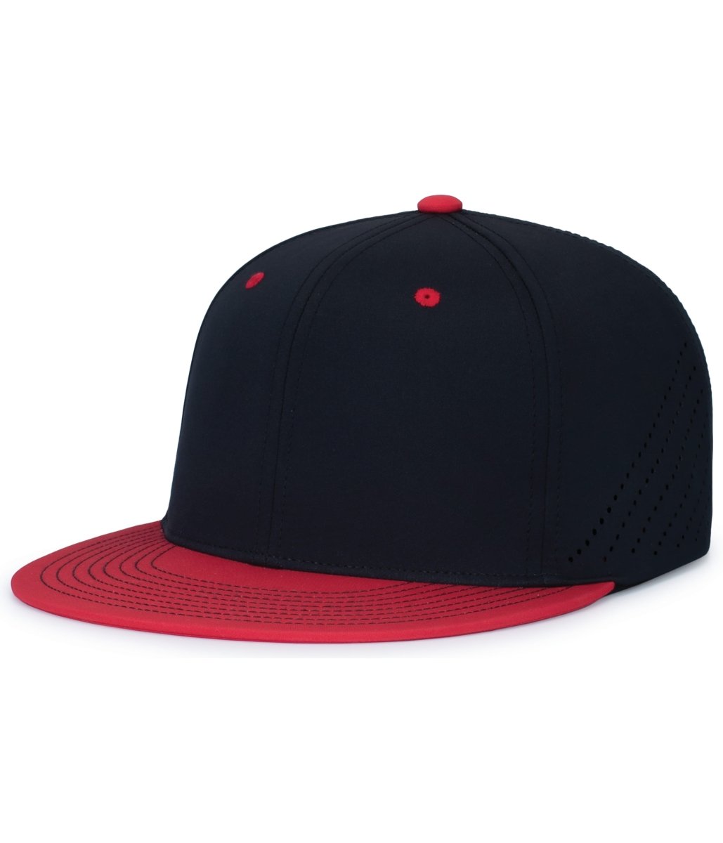 Pacific Headwear Premium Lightweight Perforated PacFlex Cap Powered by Coolcore® - Pacific Headwear ES471 BLACK/RED S/M