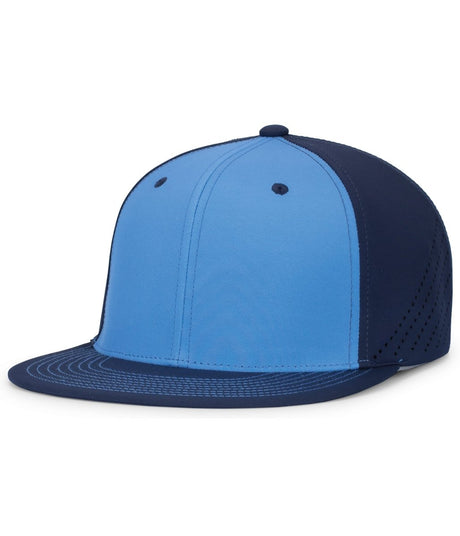 Pacific Headwear Premium Lightweight Perforated PacFlex Cap Powered by Coolcore® - Pacific Headwear ES471 COLUMBIA BLUE/NAVY/NAVY S/M