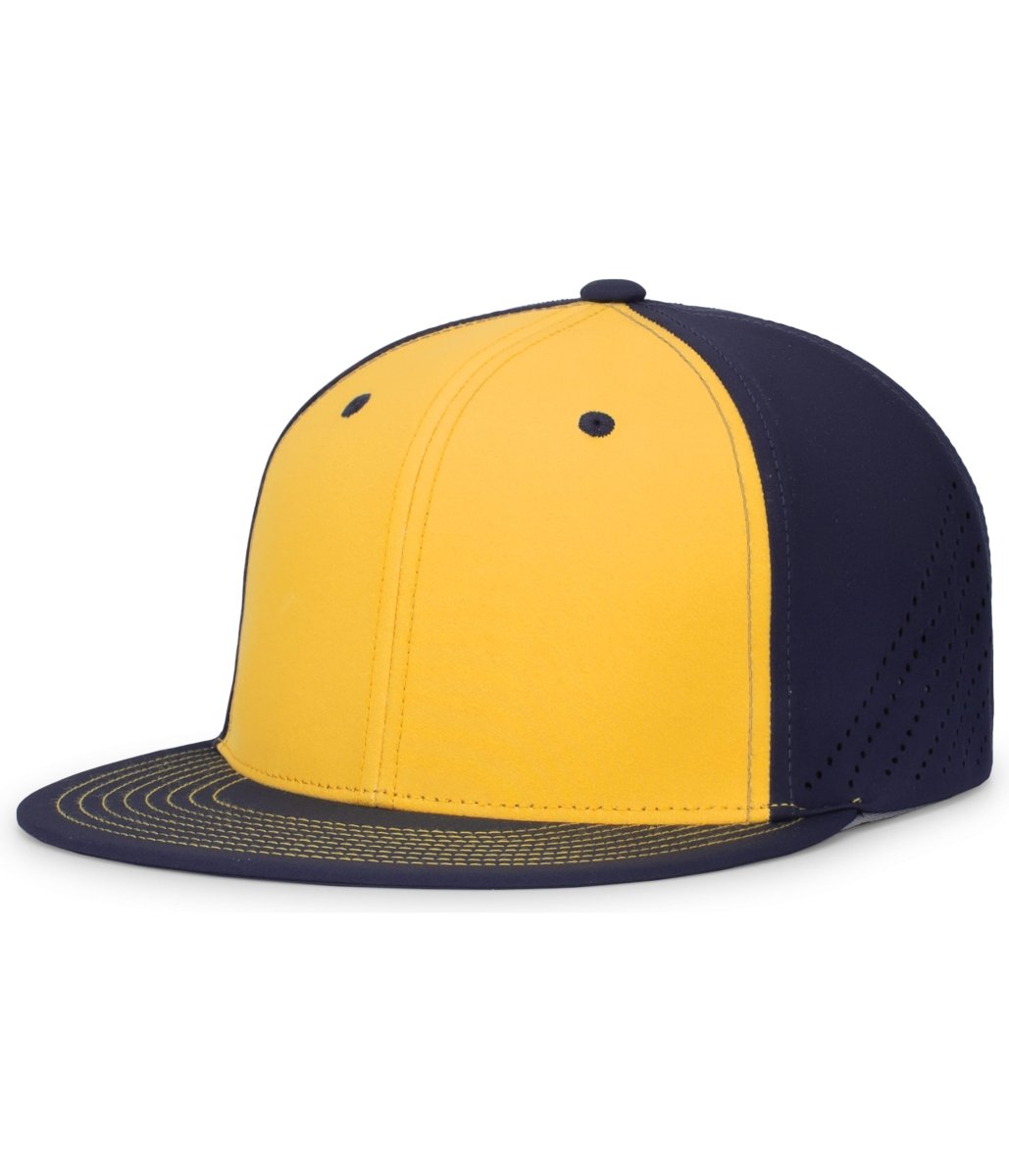 Pacific Headwear Premium Lightweight Perforated PacFlex Cap Powered by Coolcore® - Pacific Headwear ES471 GOLD/NAVY/NAVY S/M