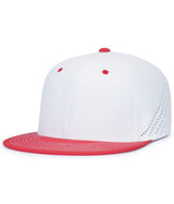 Pacific Headwear Premium Lightweight Perforated PacFlex Cap Powered by Coolcore® - Pacific Headwear ES471 WHITE/RED S/M