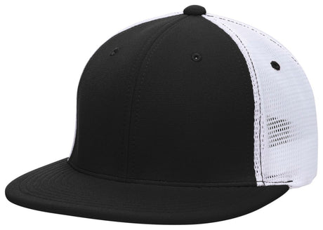 Pacific Headwear Premium M2 Performance Trucker Flexfit® Cap - Pacific Headwear ES341 BLACK/WHITE/BLACK S/M