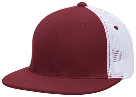 Pacific Headwear Premium M2 Performance Trucker Flexfit® Cap - Pacific Headwear ES341 MAROON/WHITE/MAROON S/M