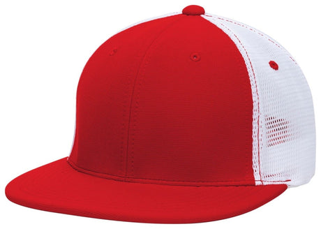 Pacific Headwear Premium M2 Performance Trucker Flexfit® Cap - Pacific Headwear ES341 RED/WHITE/RED S/M