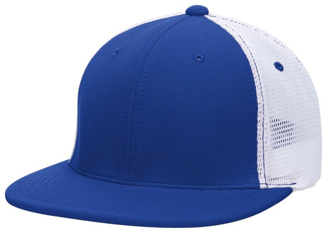 Pacific Headwear Premium M2 Performance Trucker Flexfit® Cap - Pacific Headwear ES341 ROYAL/WHITE/ROYAL S/M