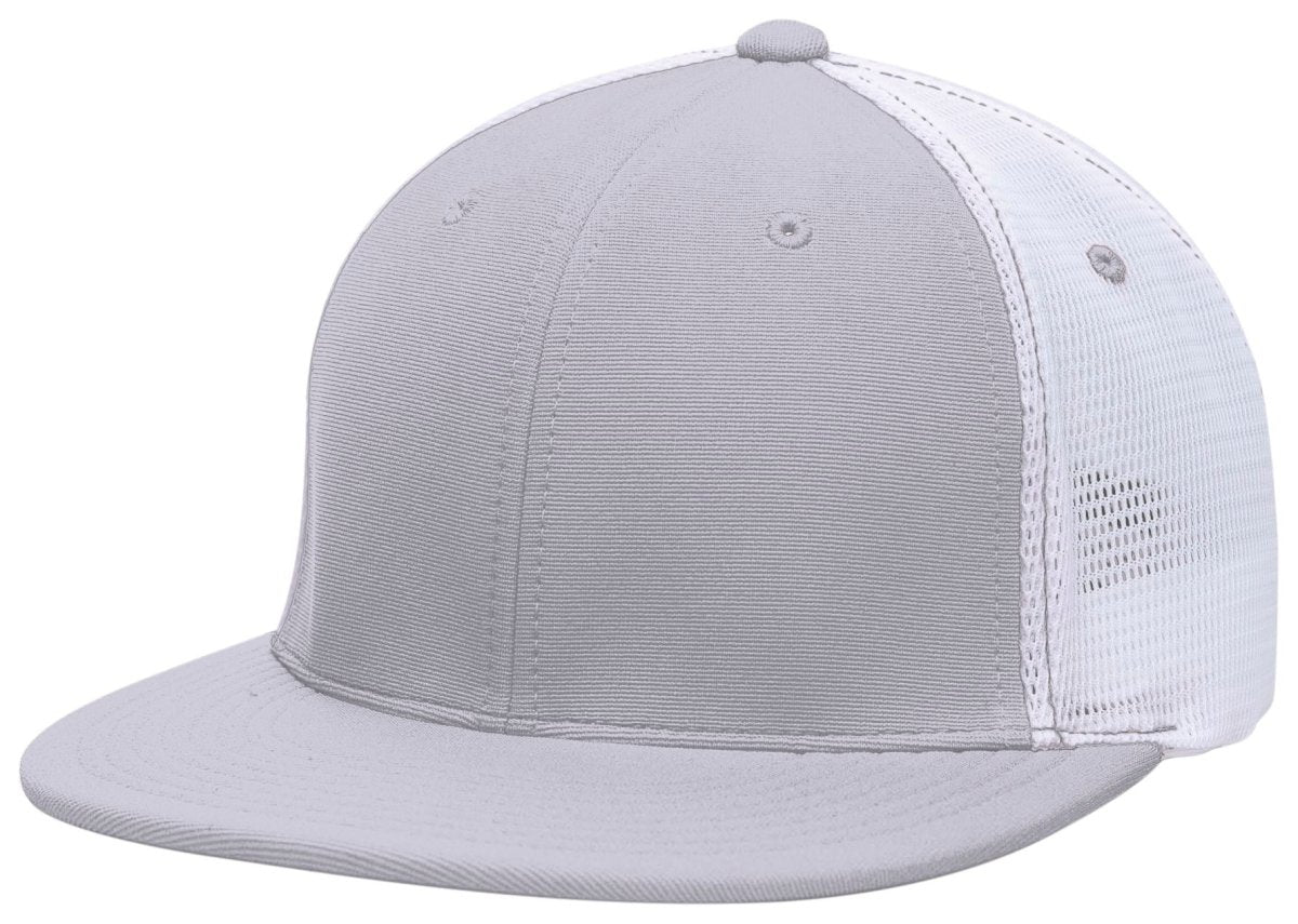 Pacific Headwear Premium M2 Performance Trucker Flexfit® Cap - Pacific Headwear ES341 SILVER/WHITE/SILVER S/M