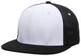 Pacific Headwear Premium M2 Performance Trucker Flexfit® Cap - Pacific Headwear ES341 WHITE/BLACK/BLACK S/M