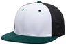 Pacific Headwear Premium M2 Performance Trucker Flexfit® Cap - Pacific Headwear ES341 WHITE/BLACK/DARK GREEN S/M