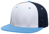 Pacific Headwear Premium M2 Performance Trucker Flexfit® Cap - Pacific Headwear ES341 WHITE/NAVY/COLUMBIA BLUE S/M