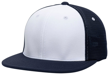 Pacific Headwear Premium M2 Performance Trucker Flexfit® Cap - Pacific Headwear ES341 WHITE/NAVY/NAVY S/M