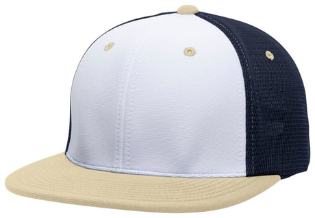 Pacific Headwear Premium M2 Performance Trucker Flexfit® Cap - Pacific Headwear ES341 WHITE/NAVY/VEGAS S/M