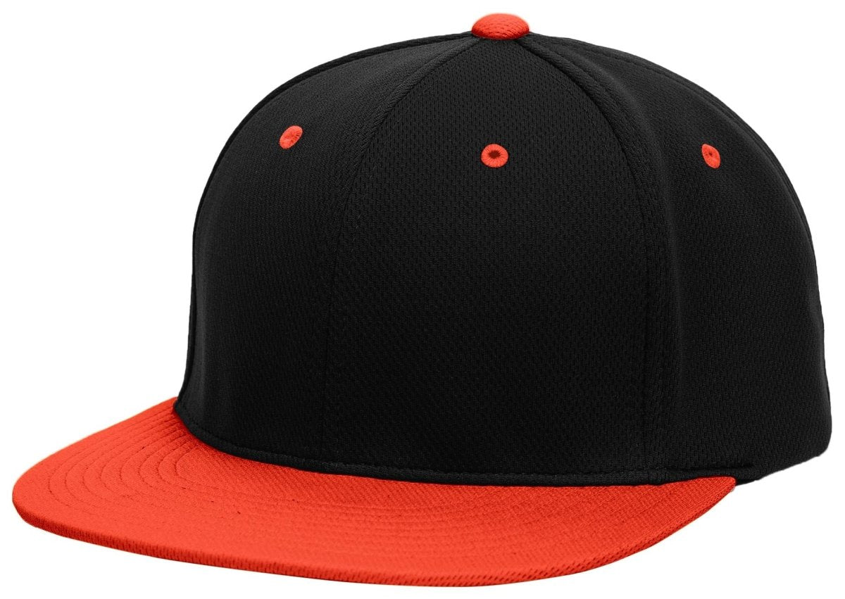 Pacific Headwear Premium P - Tec Flexfit® Cap - Pacific Headwear ES342 BLACK/ORANGE S/M