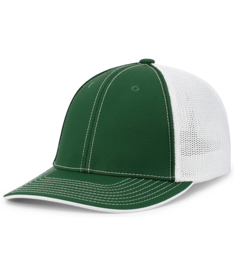 Pacific Headwear Trucker Flexfit® Cap 404F DARK GREEN/WHITE S/M