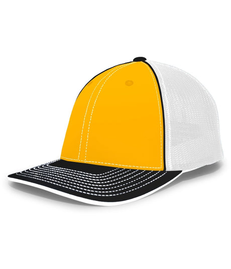 Pacific Headwear Trucker Flexfit® Cap 404F GOLD/WHITE/BLACK S/M