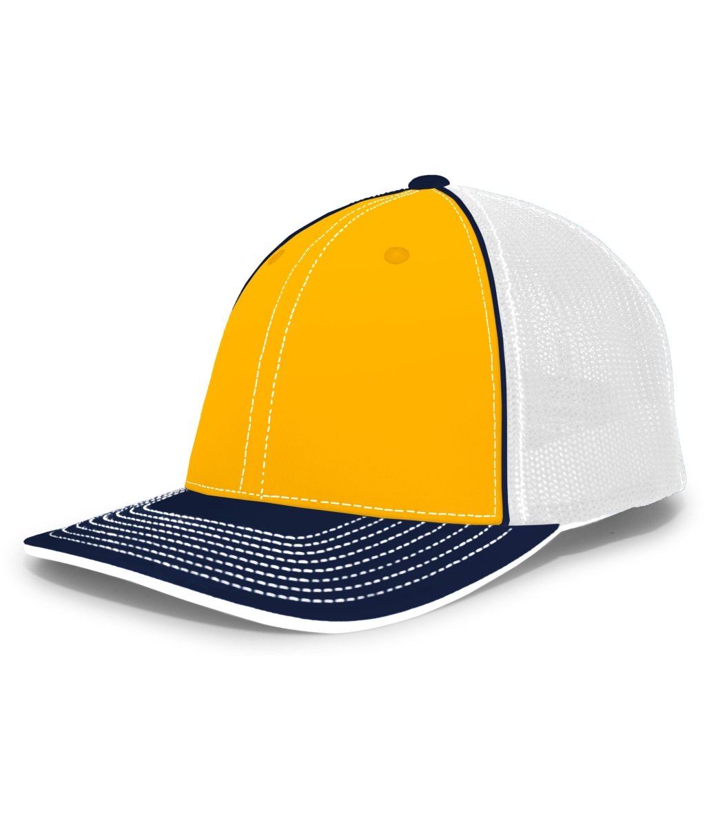 Pacific Headwear Trucker Flexfit® Cap 404F GOLD/WHITE/NAVY S/M