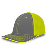 Pacific Headwear Trucker Flexfit® Cap 404F GRAPHITE/NEON YELLOW/GRAPHITE S/M