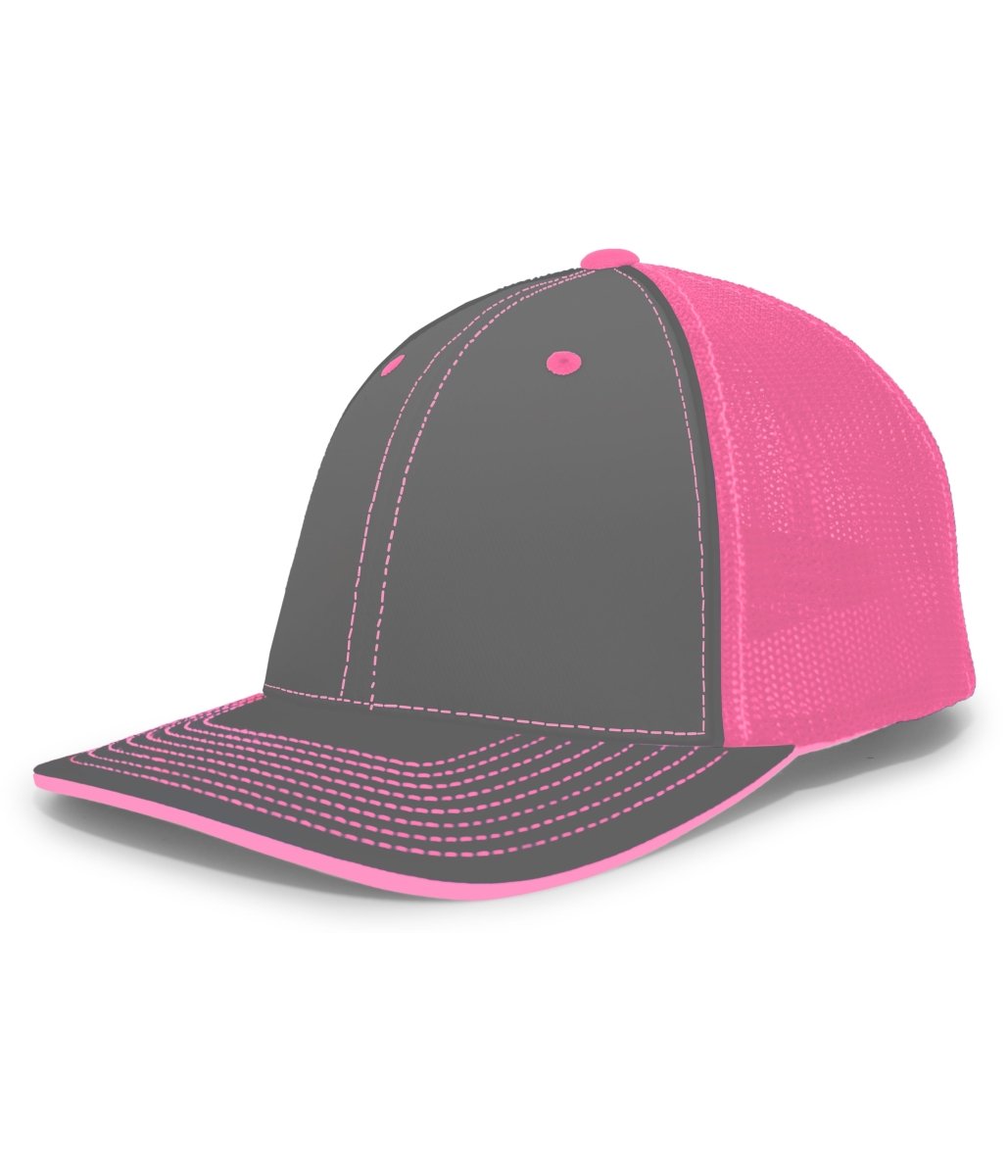 Pacific Headwear Trucker Flexfit® Cap 404F GRAPHITE/PINK/GRAPHITE S/M