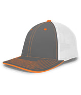 Pacific Headwear Trucker Flexfit® Cap 404F GRAPHITE/WHITE/NEON ORANGE S/M