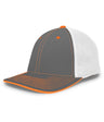 Pacific Headwear Trucker Flexfit® Cap 404F GRAPHITE/WHITE/NEON ORANGE S/M