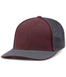 Pacific Headwear Trucker Flexfit® Cap 404F MAROON/GRAPHITE/GRAPHITE S/M