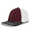 Pacific Headwear Trucker Flexfit® Cap 404F MAROON/WHITE/BLACK S/M