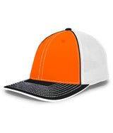Pacific Headwear Trucker Flexfit® Cap 404F ORANGE/WHITE/BLACK S/M