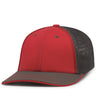 Pacific Headwear Trucker Flexfit® Cap 404F RED/GRAPHITE/GRAPHITE S/M