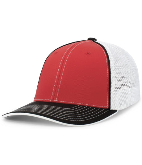 Pacific Headwear Trucker Flexfit® Cap 404F RED/WHITE/BLACK S/M