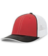 Pacific Headwear Trucker Flexfit® Cap 404F RED/WHITE/BLACK S/M