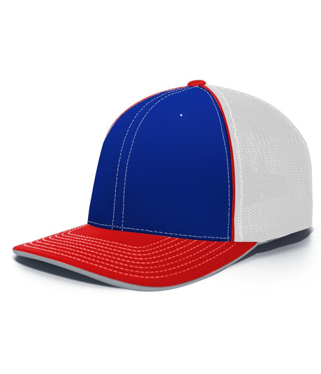 Pacific Headwear Trucker Flexfit® Cap 404F ROYAL/WHITE/RED S/M