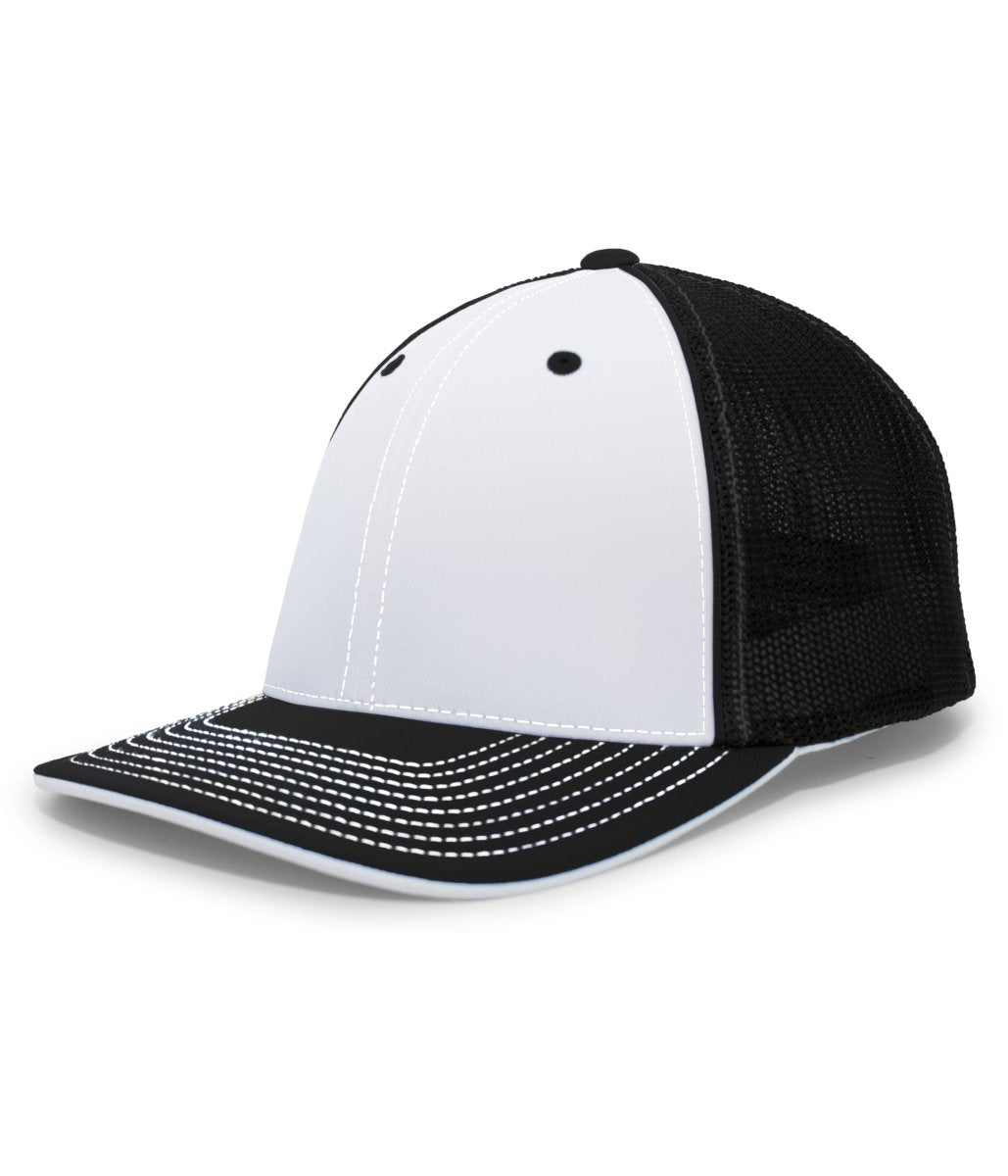 Pacific Headwear Trucker Flexfit® Cap 404F WHITE/BLACK/BLACK S/M