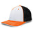 Pacific Headwear Trucker Flexfit® Cap 404F WHITE/BLACK/ORANGE S/M