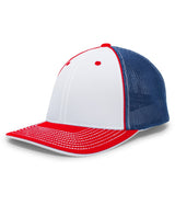 Pacific Headwear Trucker Flexfit® Cap 404F WHITE/ROYAL/RED S/M